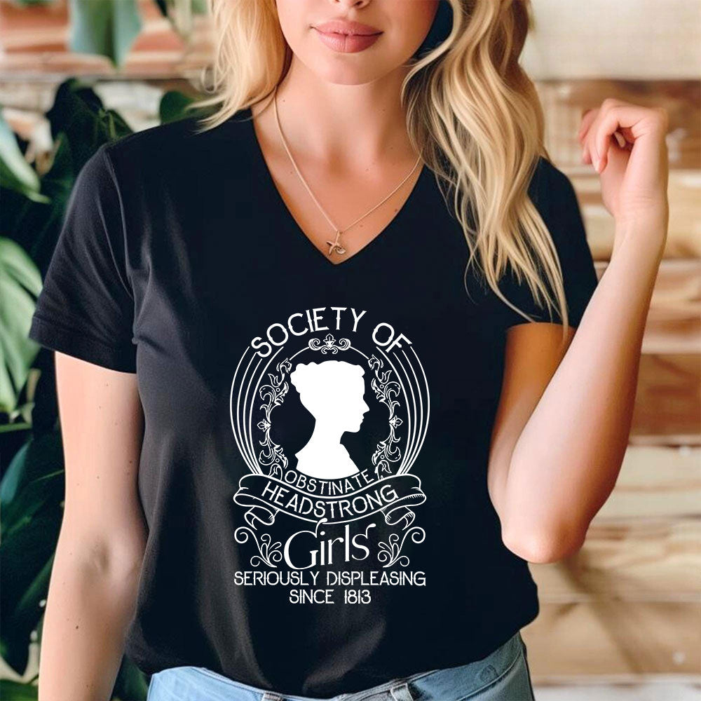 Society Of Obstinate Headstrong Girls Teacher Female V-Neck T-Shirt