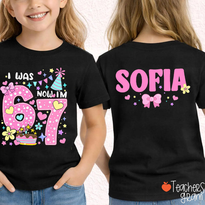 Personalized Cute Pink Cake Class Two Sided T-Shirt