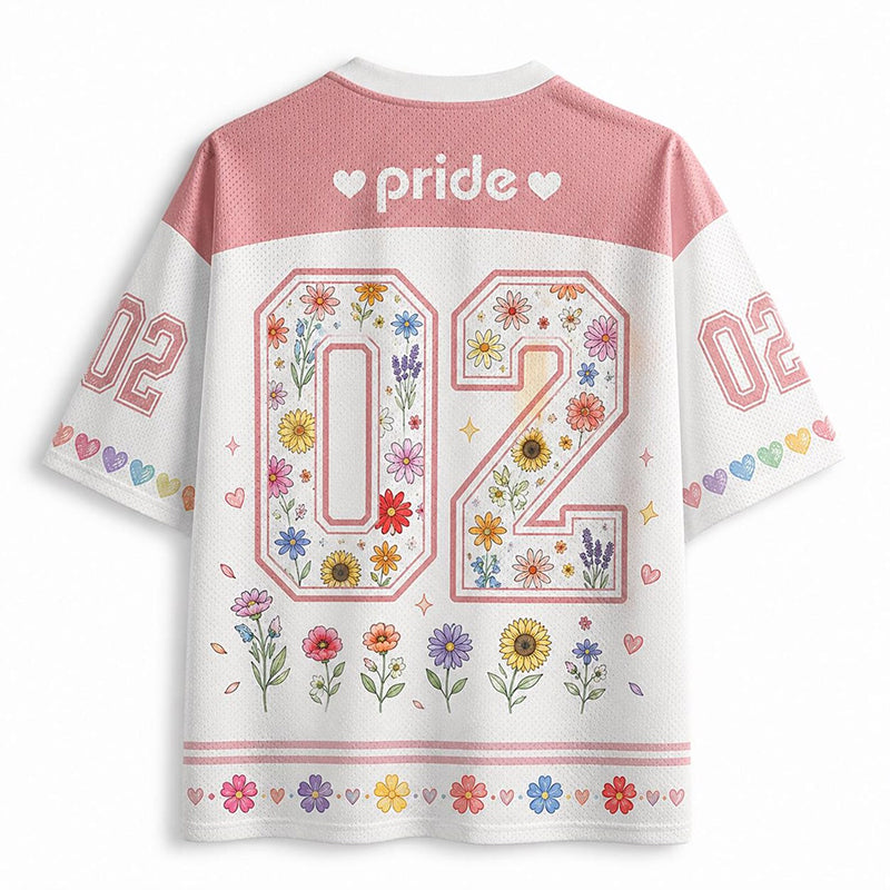 Personalized Mascot Pennant Initial School Spirit Teacher Mesh Jersey