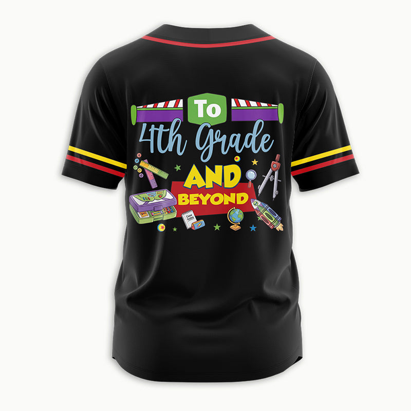 Personalized Grade Name To Grade And Beyond School Theme Teacher Baseball Jersey