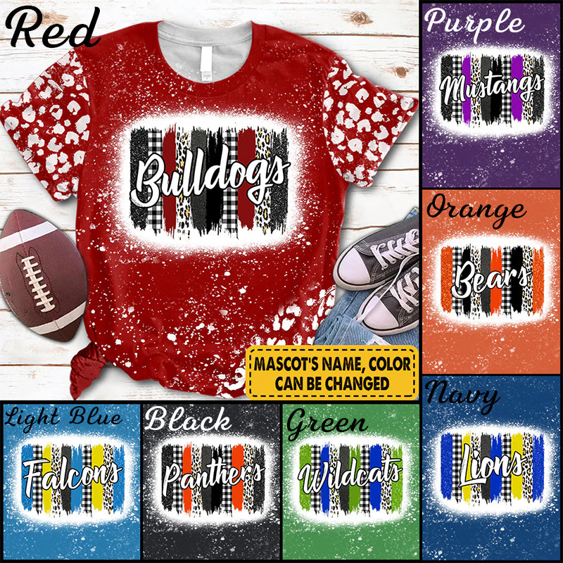 Personalized Leopard Plaid Mascot Teacher Printed Super Soft T-Shirt