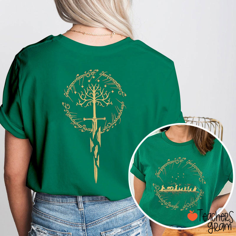 Fantasy Book Teacher Two Sided T-Shirt