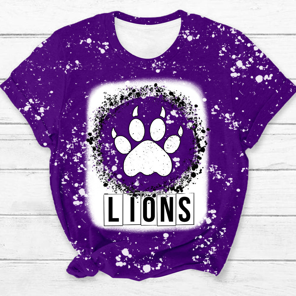 Personalized School Mascot Leopard Paw Teacher Printed Super Soft T-Shirt