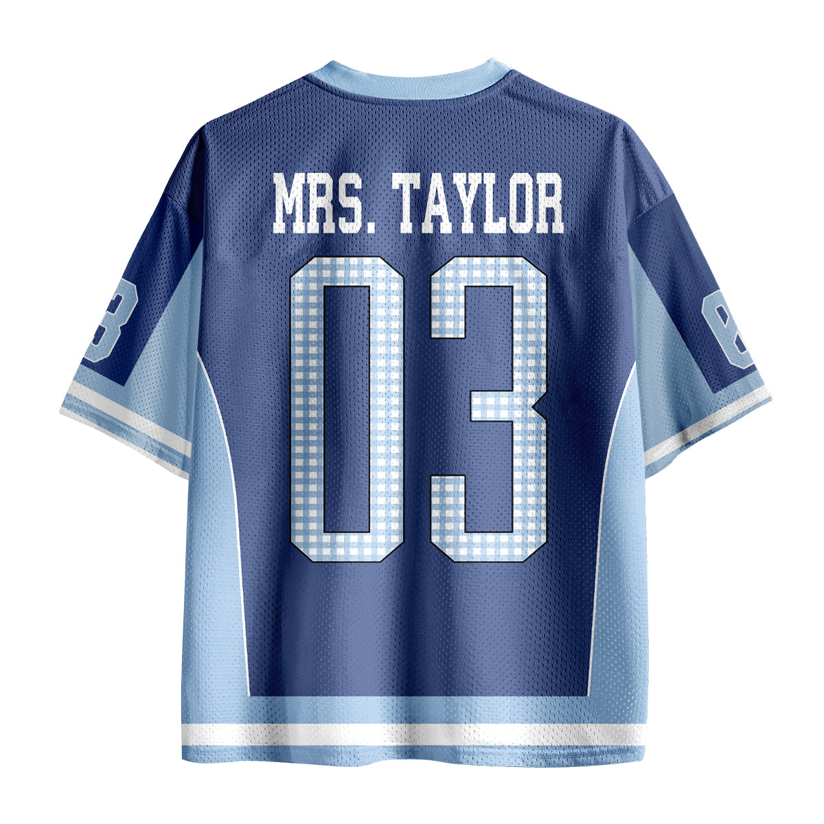 Personalized Grade And Name Pennant Coquette Bow Teacher Mesh Jersey