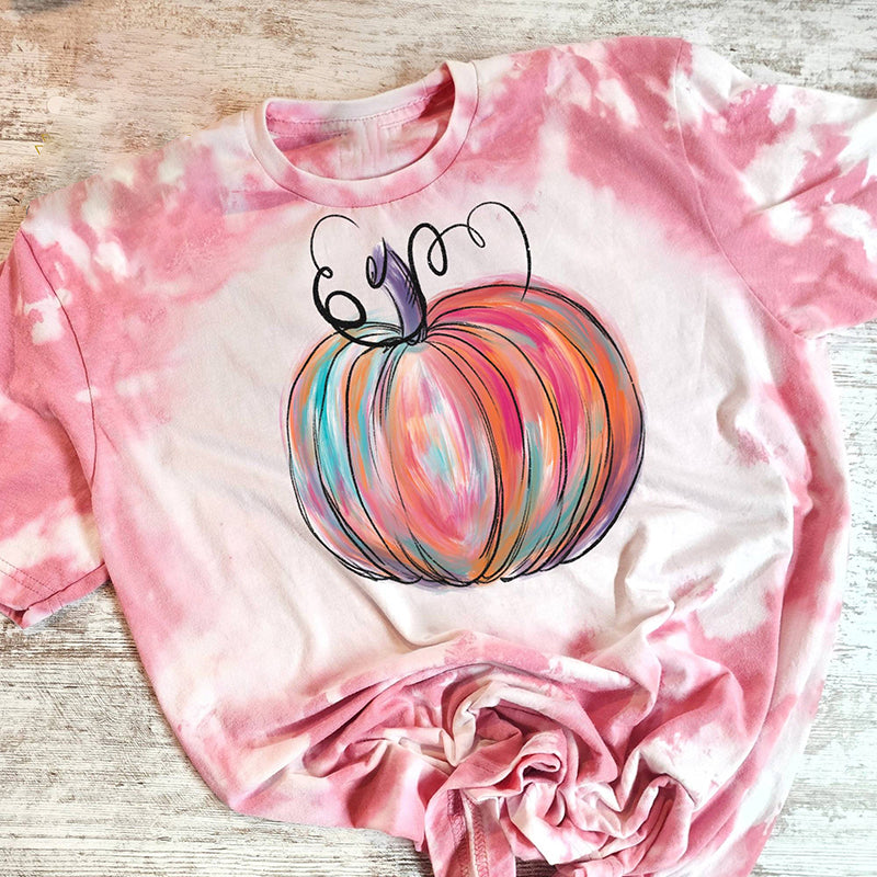 Watercolor Pumpkin Teacher Printed Super Soft T-Shirt
