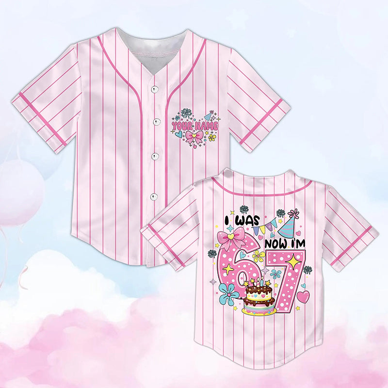 Personalized I Was 6 Now I'm 7 Meme Class Baseball Jersey