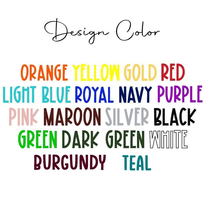 Personalized Colorful Glitter Letters Stacked Arrangement Teacher Printed Super Soft Two Sided T-Shirt