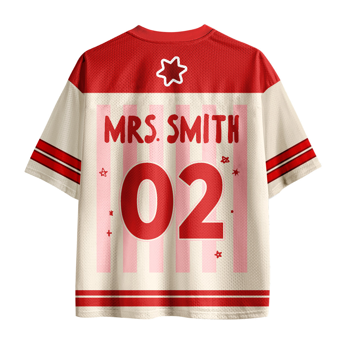 Personalized Grade And Name Preppy Stripes Teacher Mesh Jersey
