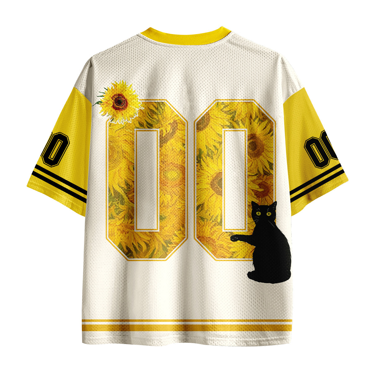 Personalized Number Cat And Sunflower Teacher Mesh Jersey