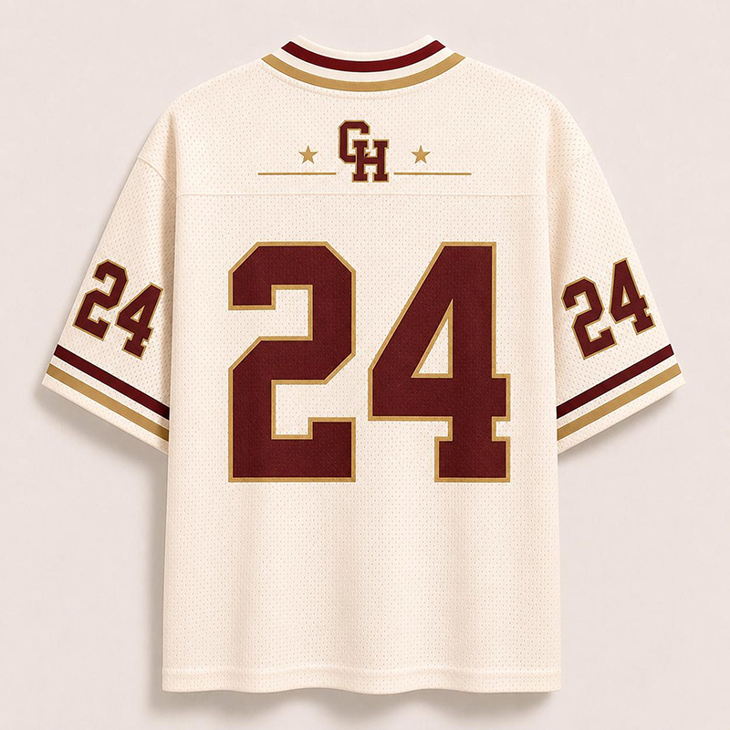 Personalized Name And Number Striped Collar Teacher Mesh Jersey