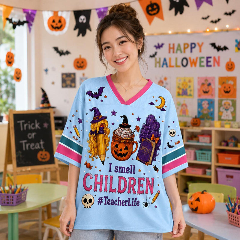 Personalized Name Number Halloween Witch Teacher Mesh Jersey