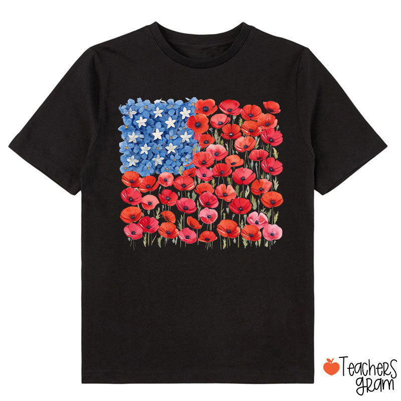 Floral USA Flag 250th Anniversary Class T-Shirt