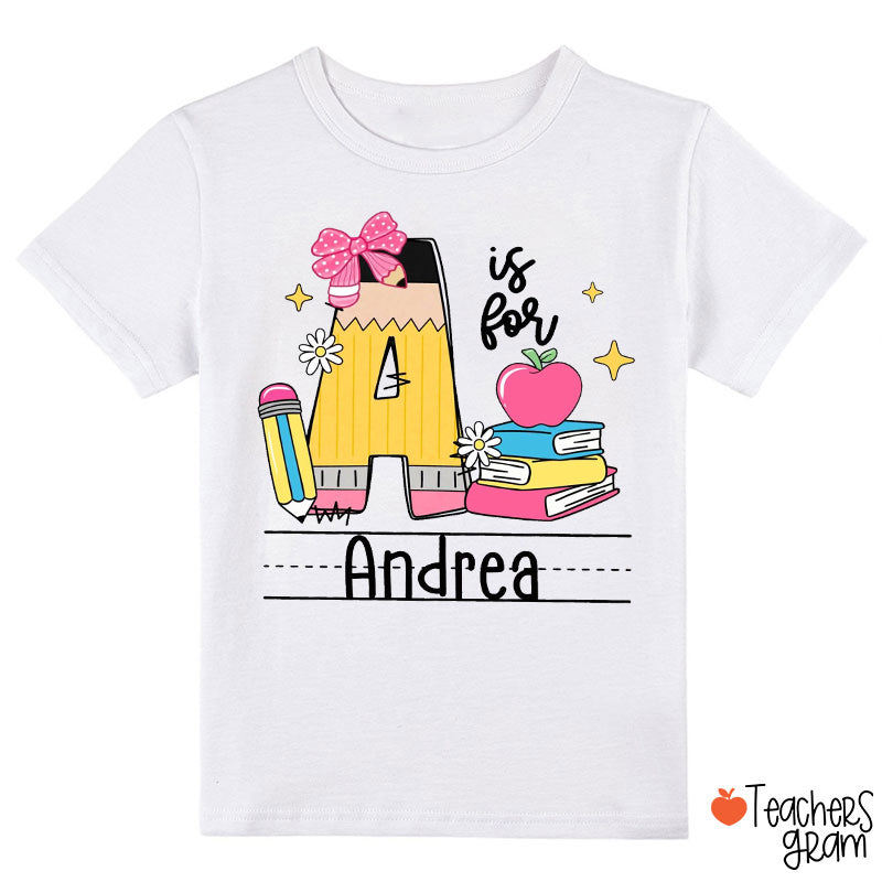Personalized Name School Stationery Cartoon Class T-Shirt