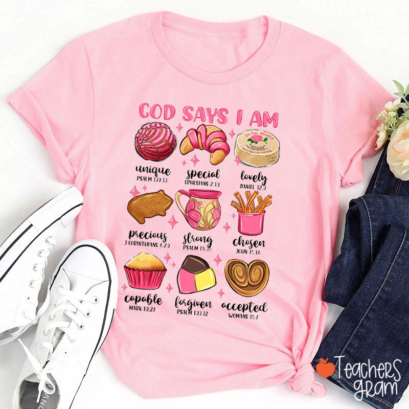 God Says I Am Lovely Spanish Teacher T-Shirt