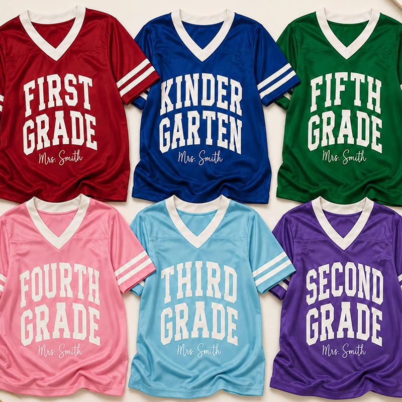 Personalized Grade And Name Teacher Mesh Jersey