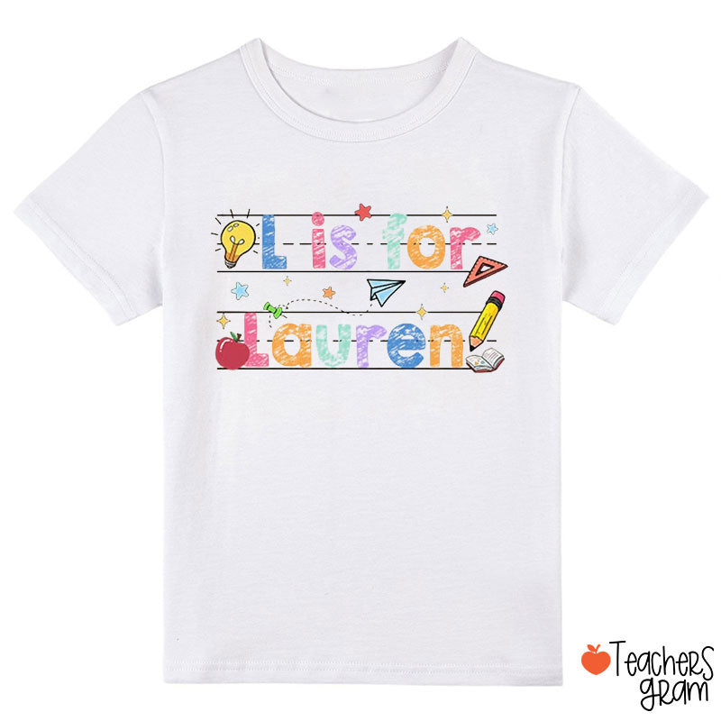 Personalized Name Apple Pencil First Day Class T-Shirt