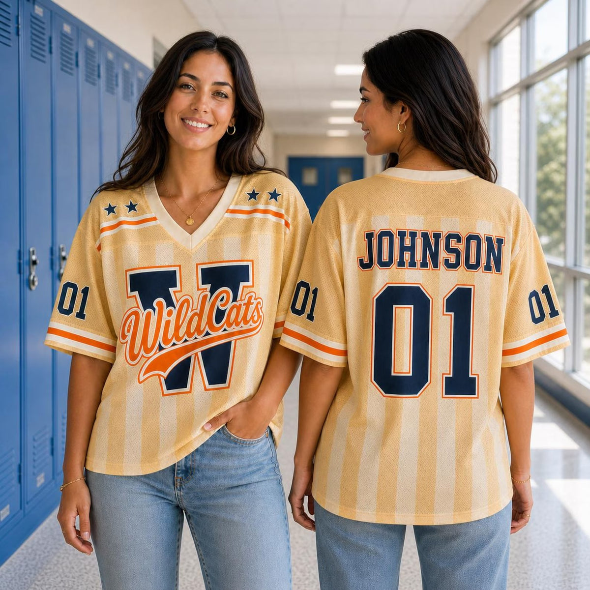 Personalized Mascot Vintage Distressed Letter Striped Teacher Mesh Jersey