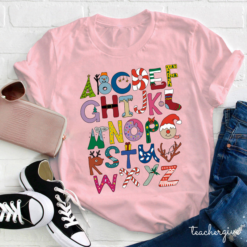 Christmas Alphabet Teacher T-Shirt
