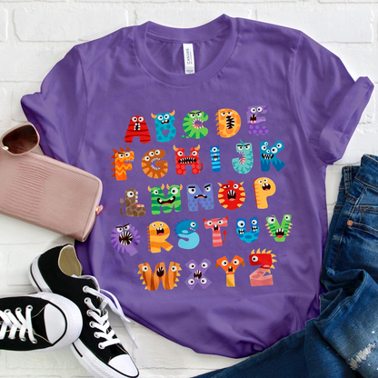 Cute Halloween Alphabet School T-Shirt