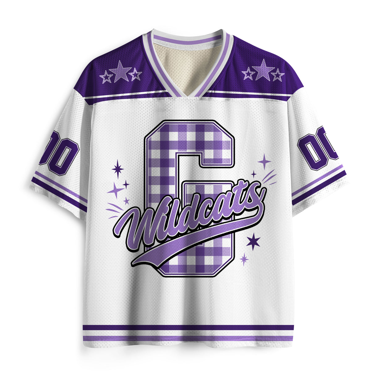 Personalized Mascot Name And Number Plaid Letter Teacher Mesh Jersey 