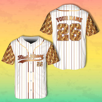 Personalized Name And Number Black History Teacher Baseball Jersey