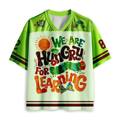 Personalized Name We Are Hungry For Learning Teacher Mesh Jersey