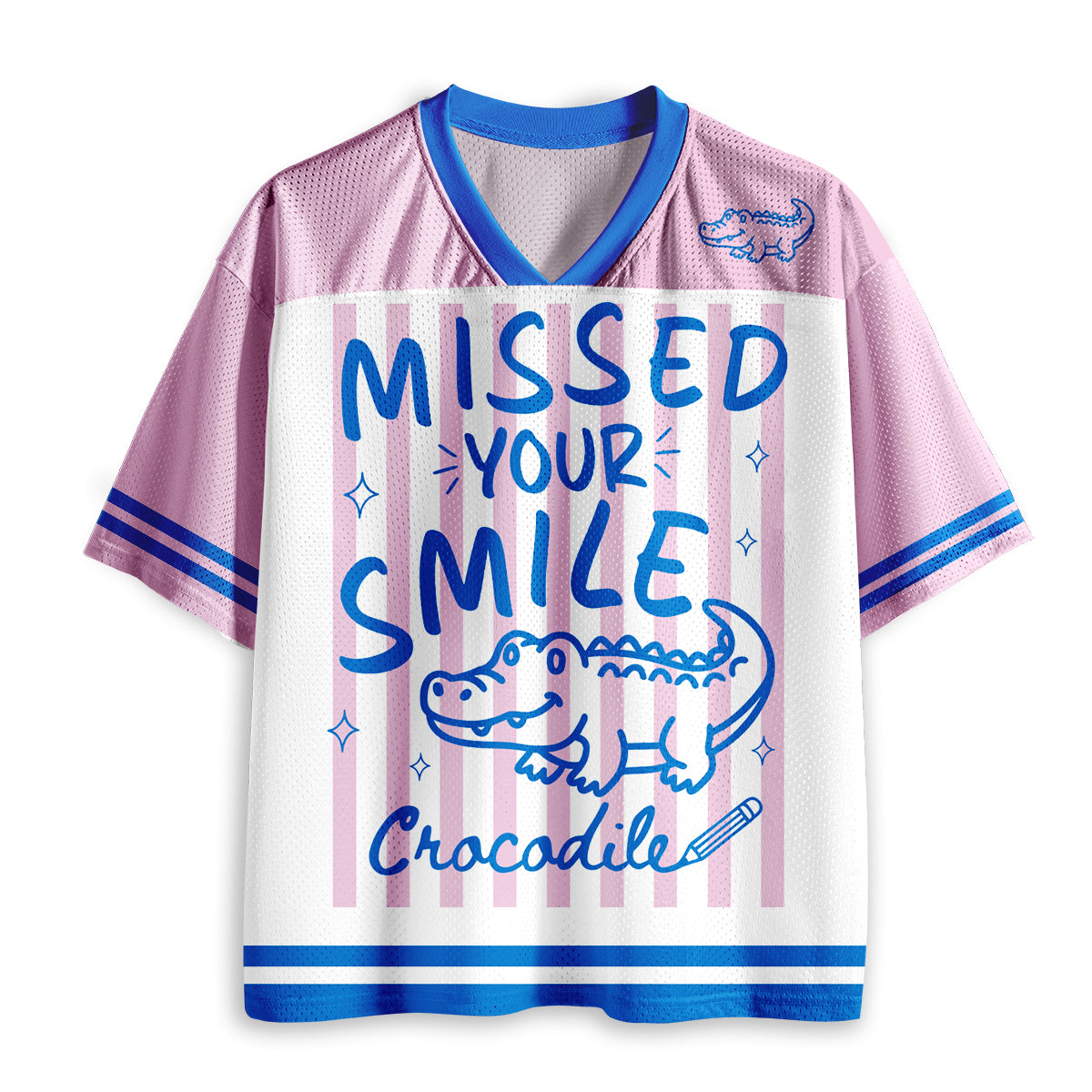 Personalized Animal Pun Striped Teacher Mesh Jersey