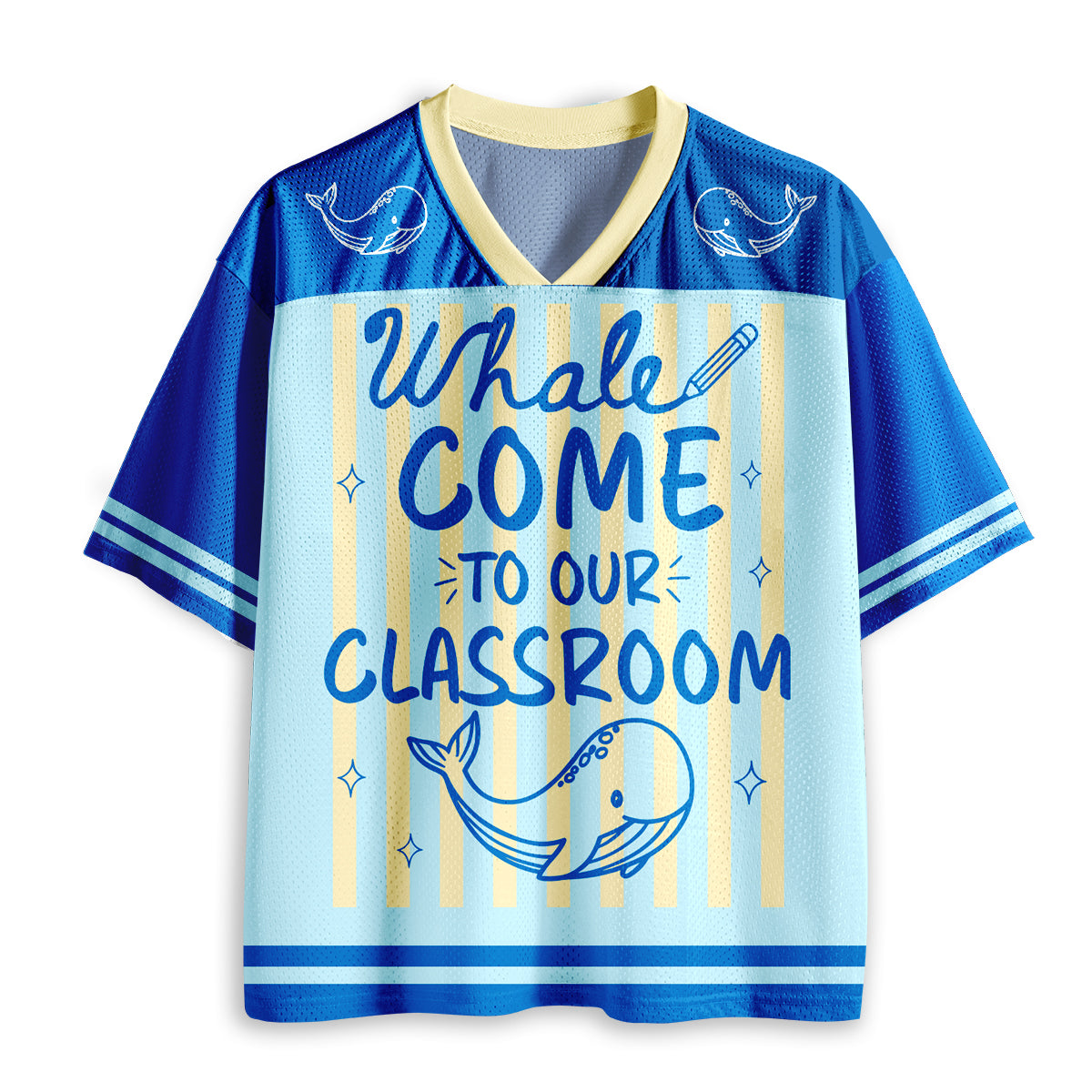 Personalized Animal Pun Striped Teacher Mesh Jersey