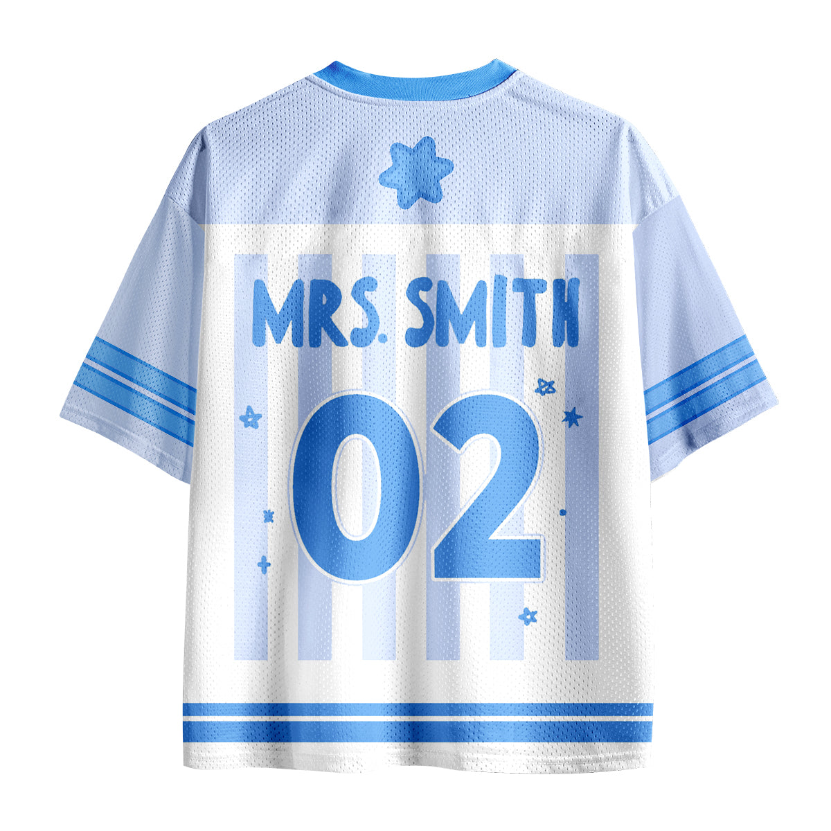 Personalized Grade And Name Preppy Stripes Teacher Mesh Jersey