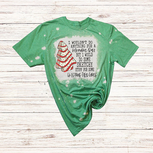 Funny Christmas Tree Cake Teacher Printed Super Soft T-Shirt