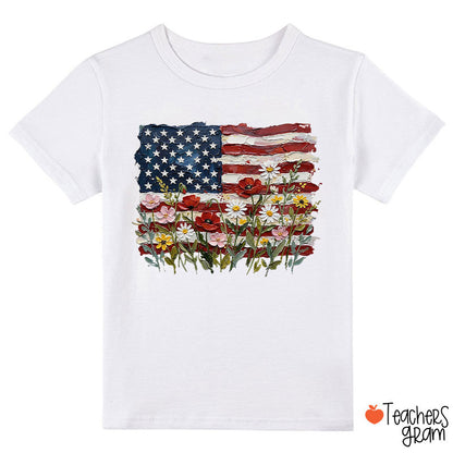 American Flag Floral Class T-Shirt