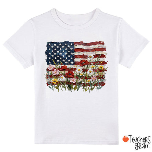 American Flag Floral Class T-Shirt