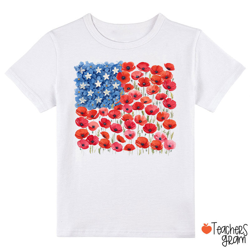 Floral USA Flag 250th Anniversary Class T-Shirt