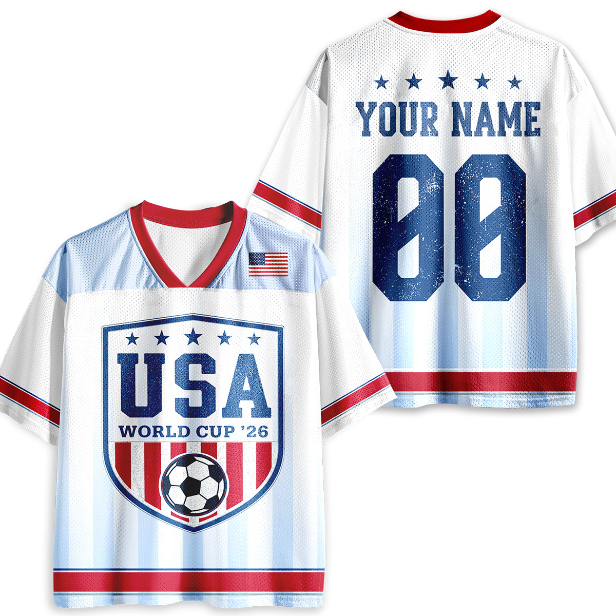 Personalized Name And Number USA Soccer Teacher Mesh Jersey