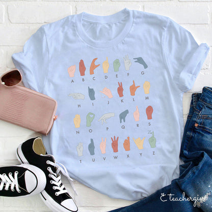 Sign Language Alphabet Teacher T-Shirt