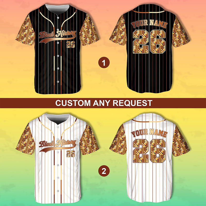 Personalized Name And Number Black History Teacher Baseball Jersey
