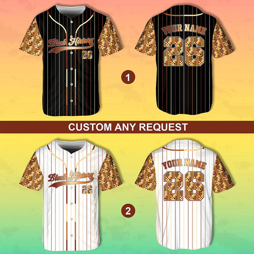 Personalized Name And Number Black History Teacher Baseball Jersey