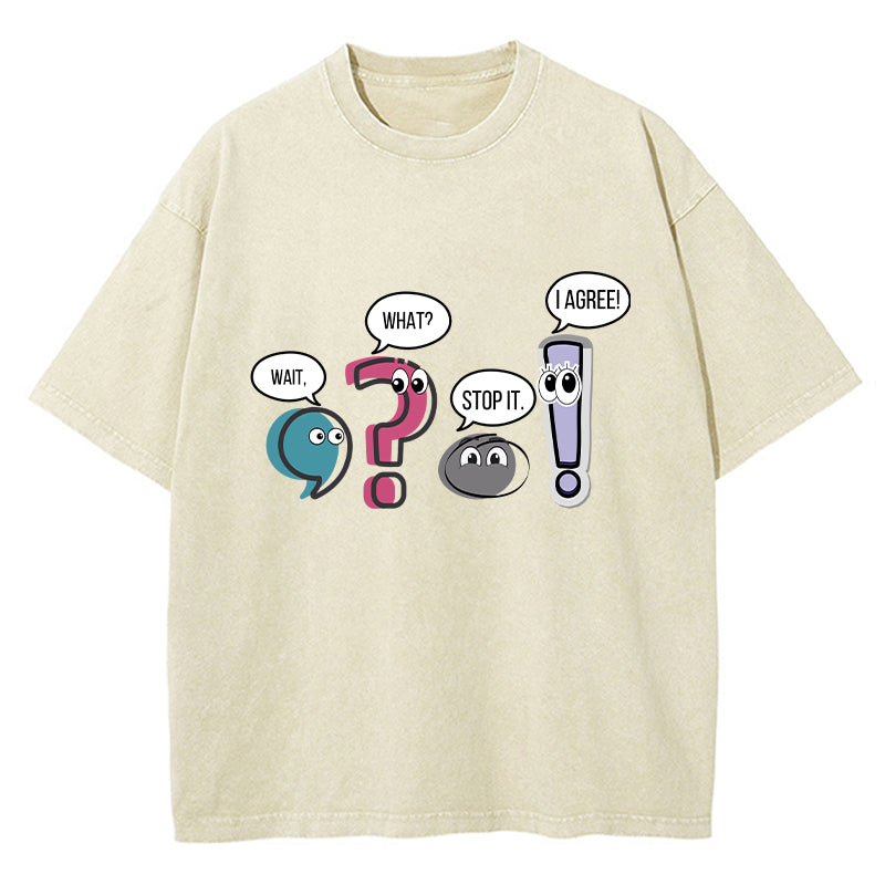 Grammar Wait What Stop It I Agree Teacher Washed T-Shirt