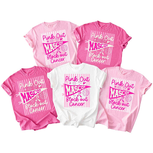 Personalized Mascot And Sport Pink Out Cancer Teacher T-Shirt