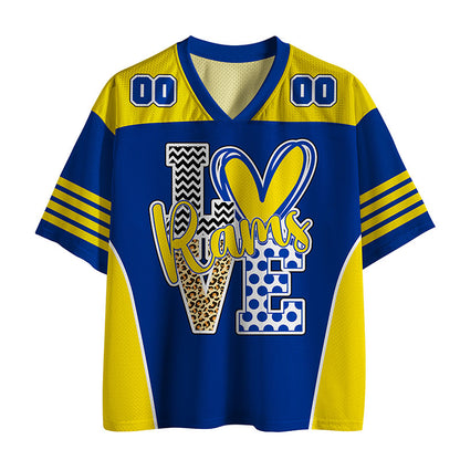 Personalized Mascot Love School Spirit Teacher Mesh Jersey