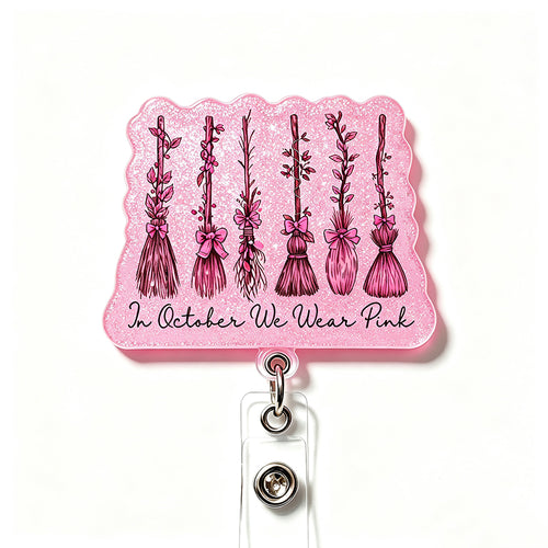 In October We Wear Pink Badge Reel