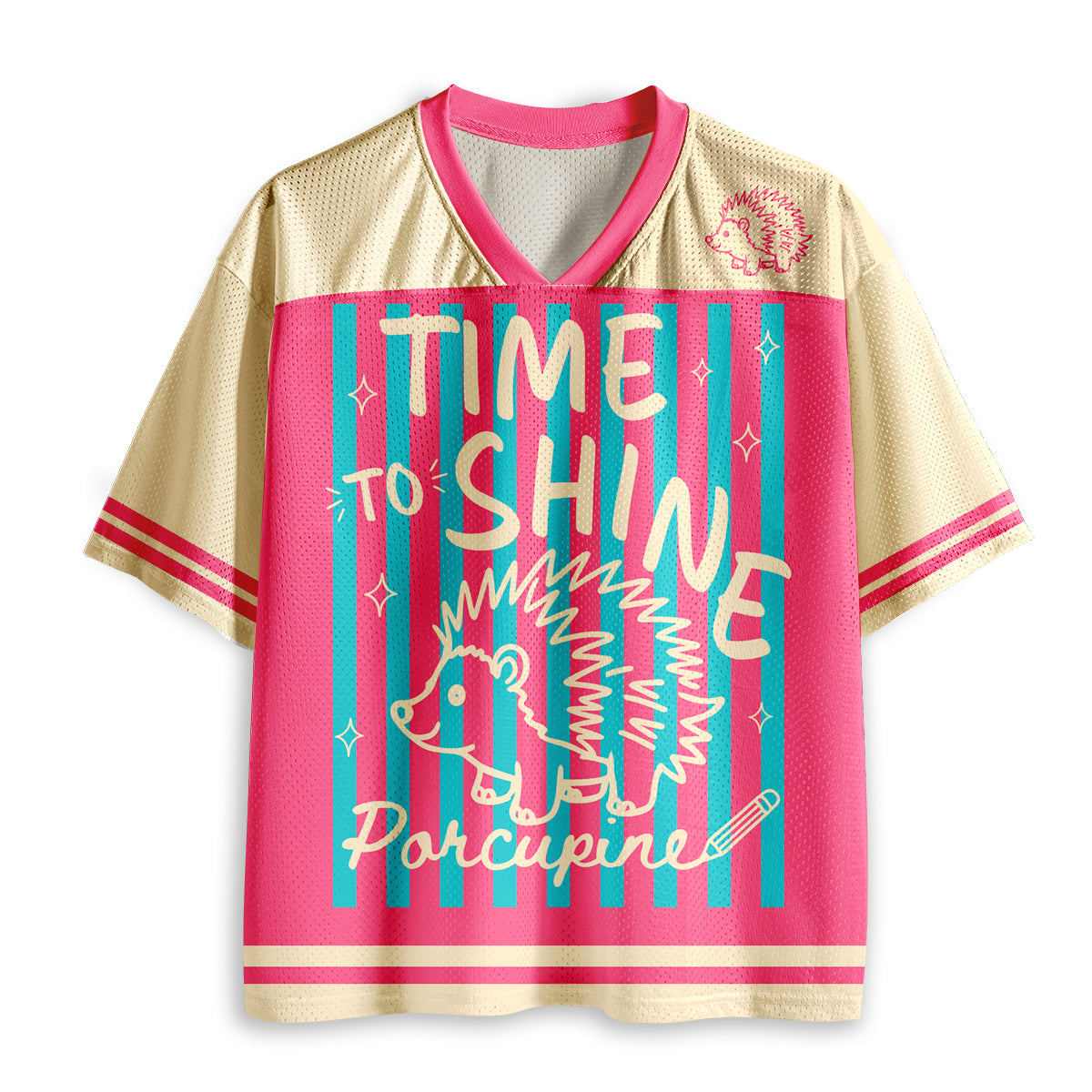 Personalized Animal Pun Striped Teacher Mesh Jersey