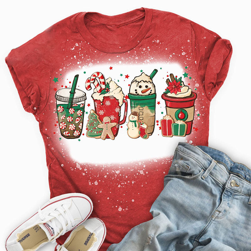 Christmas Coffee Teacher Printed Super Soft T-Shirt