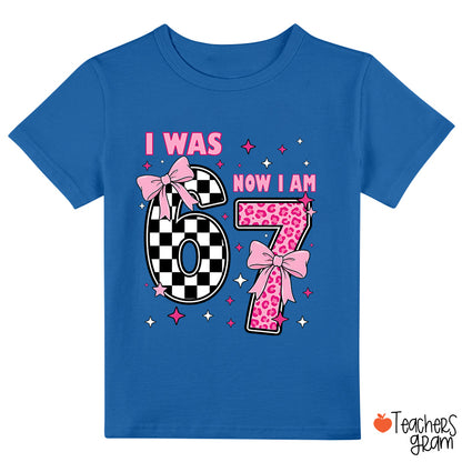 I Was Six Now I'm Seven Checkered Class T-Shirt