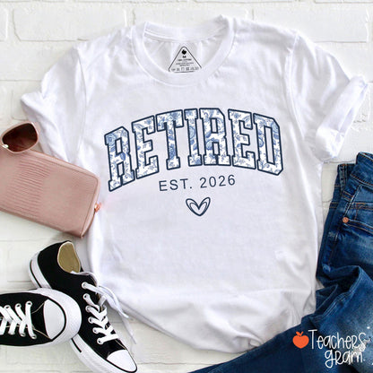 Personalized Toile Retirement Blue And White Porcelain Teacher T-Shirt