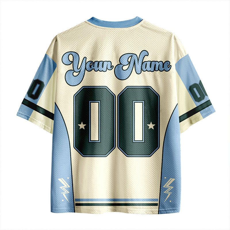 Personalized Mascot Light Blue Teacher Mesh Jersey