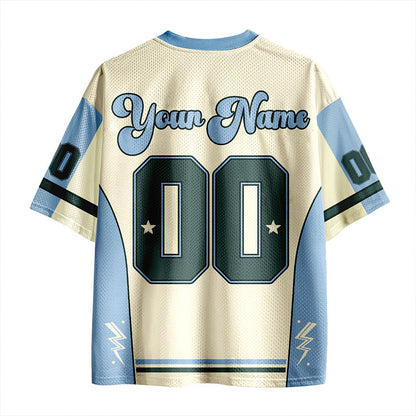 Personalized Mascot Light Blue Teacher Mesh Jersey