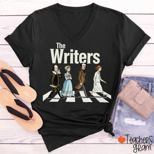 The Writers Funny Literature Teacher Female V-Neck T-Shirt