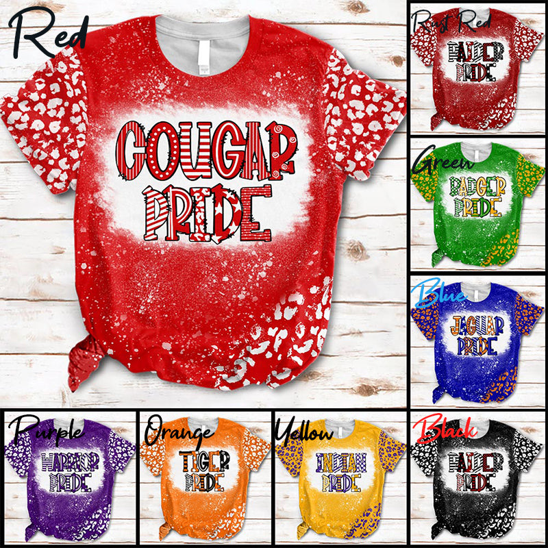 Personalized Colorful Leopard Team Teacher Printed Super Soft T-Shirt