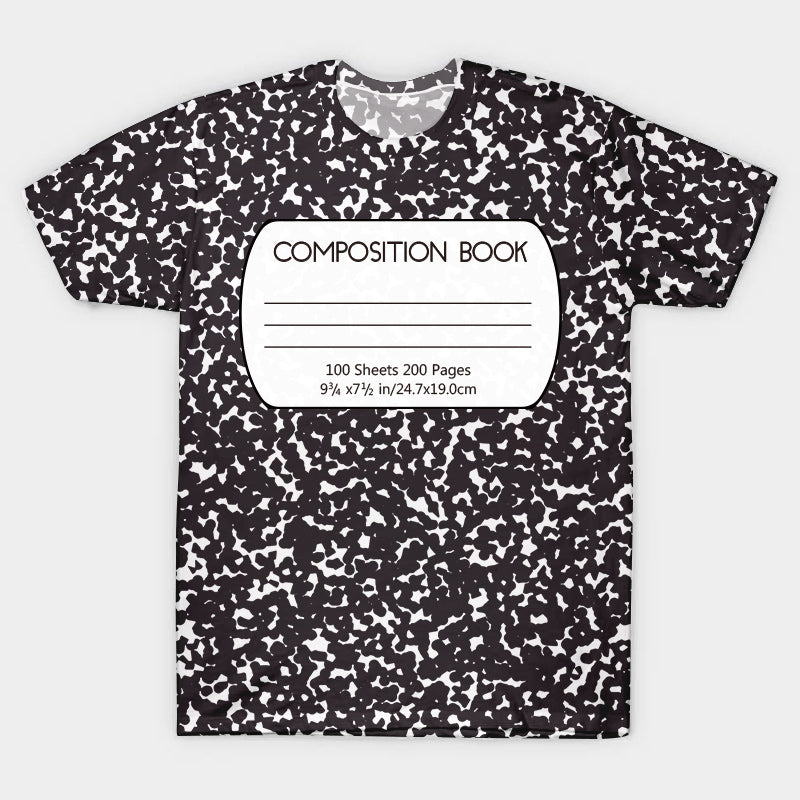 Black Composition Book Teacher Printed Super Soft T-Shirt